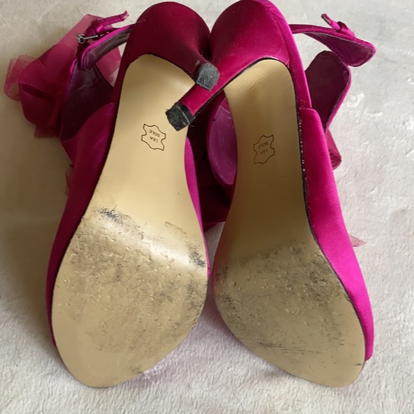 Gorgeous hot pink Mix No 6 heels with tulle bow detail, size 7.5 - Picture 6 of 7